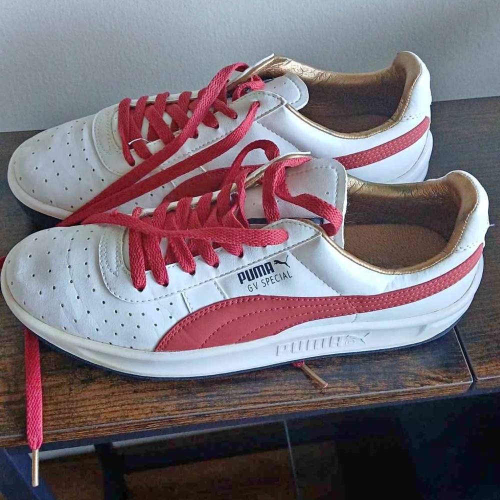 Puma GV Special White and Red Sneakers
